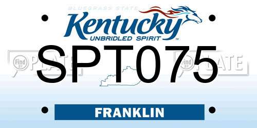 SPT075 Kentucky License Plate