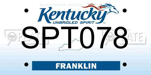 SPT078 Kentucky License Plate