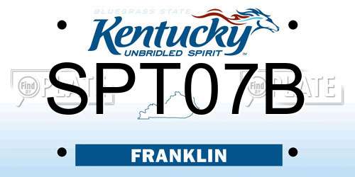 SPT07B Kentucky License Plate
