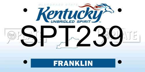 SPT239 Kentucky License Plate