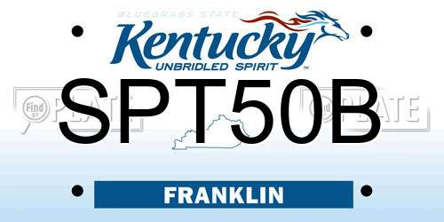 SPT50B Kentucky License Plate