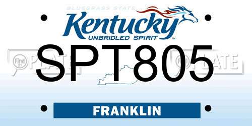SPT805 Kentucky License Plate