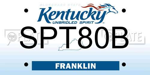 SPT80B Kentucky License Plate