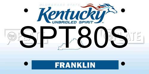 SPT80S Kentucky License Plate