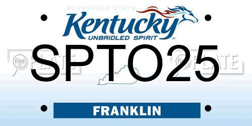 SPTO25 Kentucky License Plate
