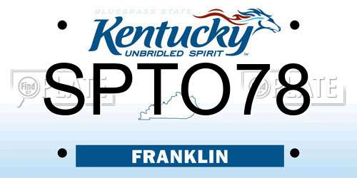 SPTO78 Kentucky License Plate