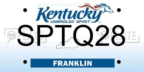 SPTQ28 Kentucky License Plate