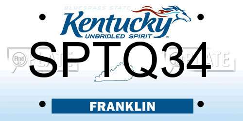 SPTQ34 Kentucky License Plate