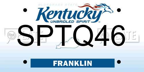 SPTQ46 Kentucky License Plate