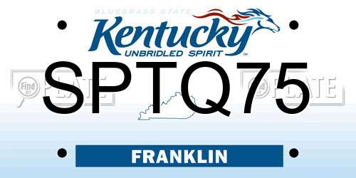 SPTQ75 Kentucky License Plate