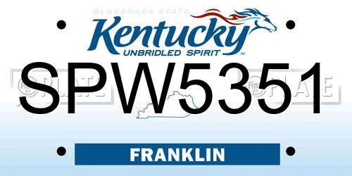 SPW5351 Kentucky License Plate