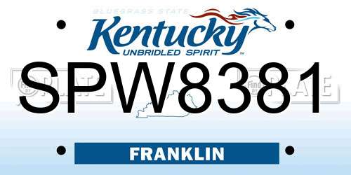 SPW8381 Kentucky License Plate