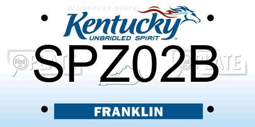 SPZ02B Kentucky License Plate