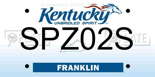 SPZ02S Kentucky License Plate
