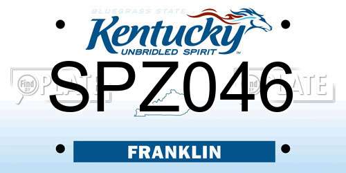 SPZ046 Kentucky License Plate