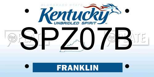 SPZ07B Kentucky License Plate