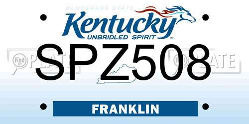 SPZ508 Kentucky License Plate