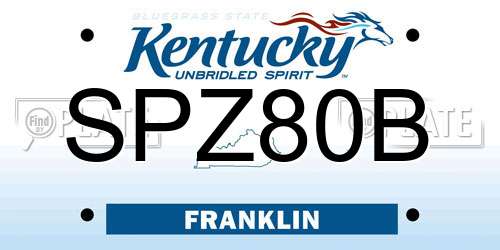 SPZ80B Kentucky License Plate