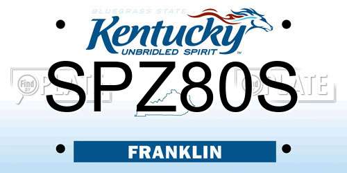 SPZ80S Kentucky License Plate