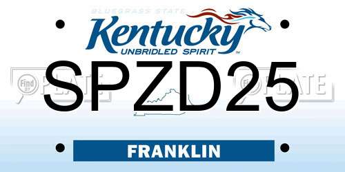 SPZD25 Kentucky License Plate