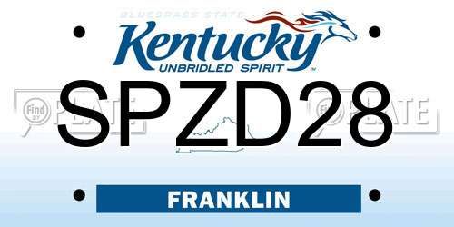 SPZD28 Kentucky License Plate