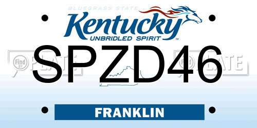 SPZD46 Kentucky License Plate