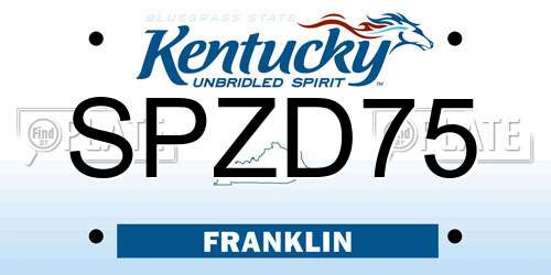 SPZD75 Kentucky License Plate