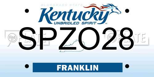 SPZO28 Kentucky License Plate
