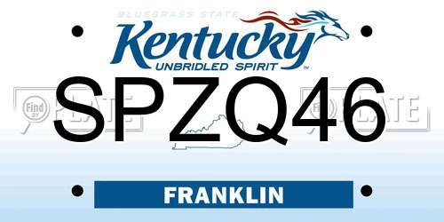 SPZQ46 Kentucky License Plate