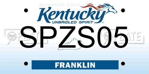 SPZS05 Kentucky License Plate