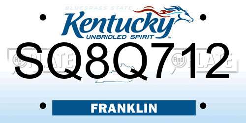 SQ8Q712 Kentucky License Plate