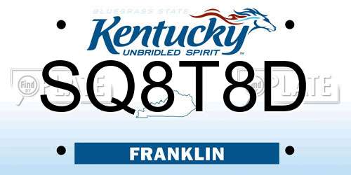 SQ8T8D Kentucky License Plate