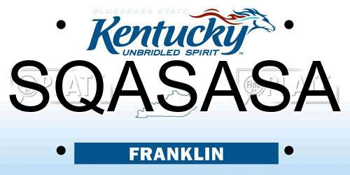 SQASASA Kentucky License Plate