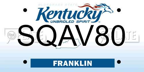 SQAV80 Kentucky License Plate