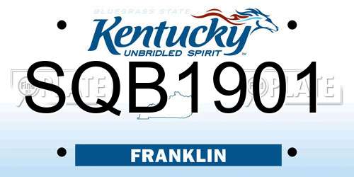 SQB1901 Kentucky License Plate