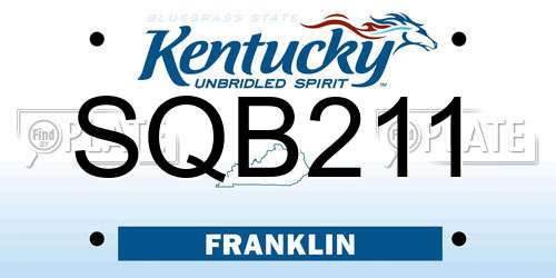 SQB211 Kentucky License Plate