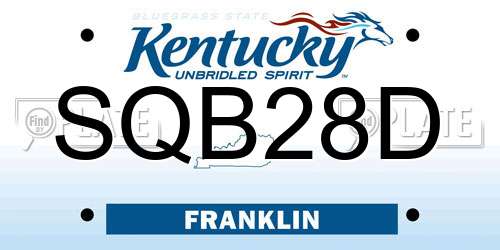 SQB28D Kentucky License Plate