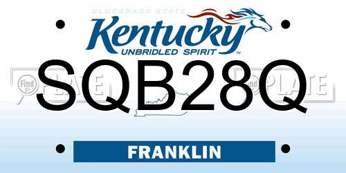 SQB28Q Kentucky License Plate