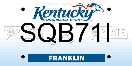SQB71I Kentucky License Plate