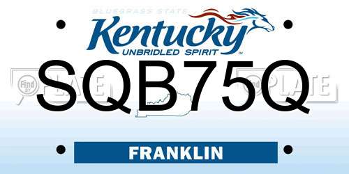 SQB75Q Kentucky License Plate