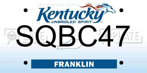 SQBC47 Kentucky License Plate