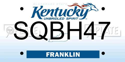 SQBH47 Kentucky License Plate
