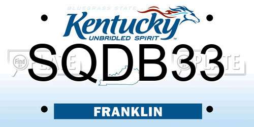 SQDB33 Kentucky License Plate