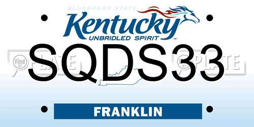 SQDS33 Kentucky License Plate