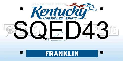 SQED43 Kentucky License Plate