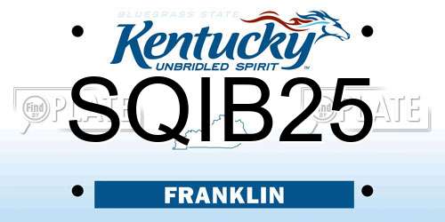 SQIB25 Kentucky License Plate
