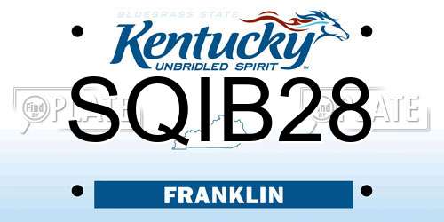 SQIB28 Kentucky License Plate