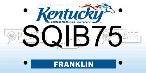SQIB75 Kentucky License Plate