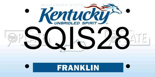 SQIS28 Kentucky License Plate