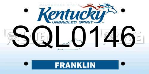 SQL0146 Kentucky License Plate